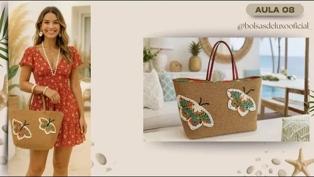 Bolsa craft com detalhes em degradê