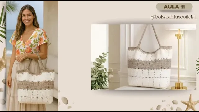 Bolsa em fio Alabama com ponto fechado