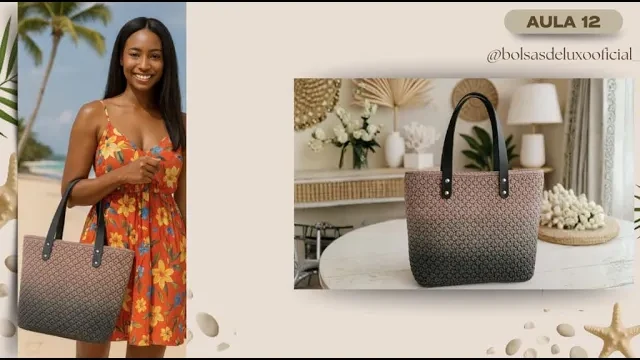Bolsa de cordão degradê com base reforçada