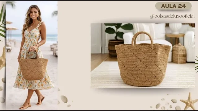Bolsa de fio de papel com base estrela e losangos
